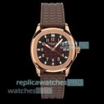 1-1 Replica Patek Philippe Aquanaut 5067A Rose Gold Brown Dial Swiss Quartz Watch 